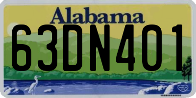 AL license plate 63DN401