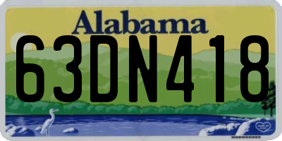 AL license plate 63DN418