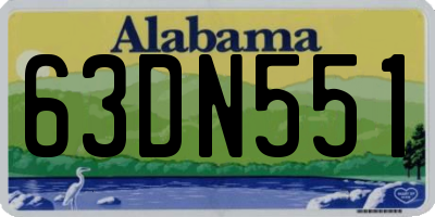 AL license plate 63DN551