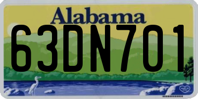 AL license plate 63DN701