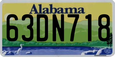 AL license plate 63DN718