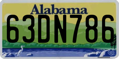 AL license plate 63DN786