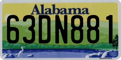 AL license plate 63DN881