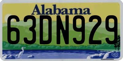 AL license plate 63DN929