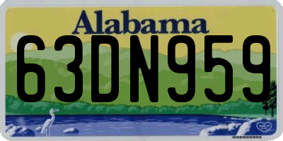 AL license plate 63DN959