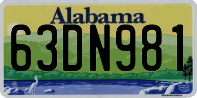 AL license plate 63DN981