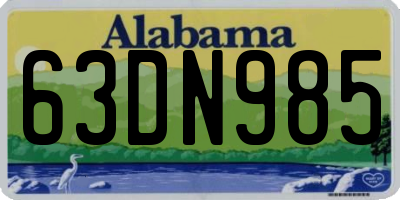 AL license plate 63DN985