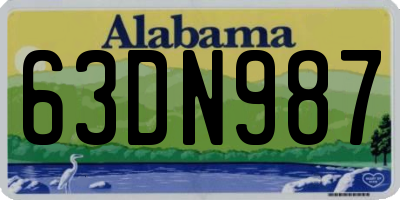 AL license plate 63DN987