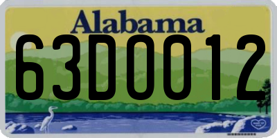AL license plate 63DO012