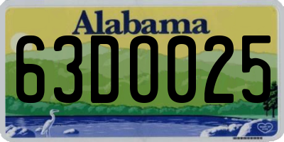 AL license plate 63DO025