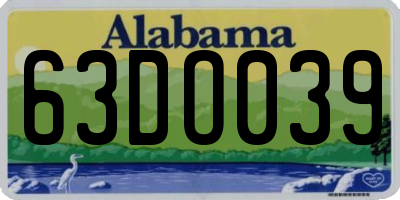 AL license plate 63DO039