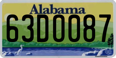 AL license plate 63DO087