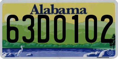 AL license plate 63DO102