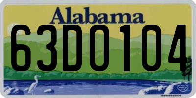 AL license plate 63DO104