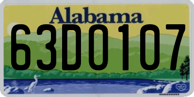 AL license plate 63DO107
