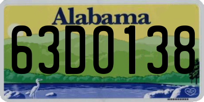 AL license plate 63DO138