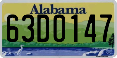 AL license plate 63DO147