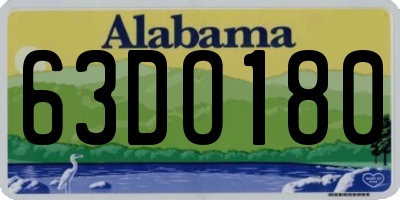 AL license plate 63DO180