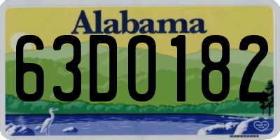 AL license plate 63DO182