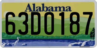 AL license plate 63DO187