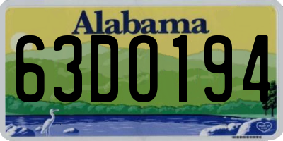 AL license plate 63DO194