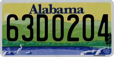 AL license plate 63DO204