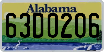 AL license plate 63DO206