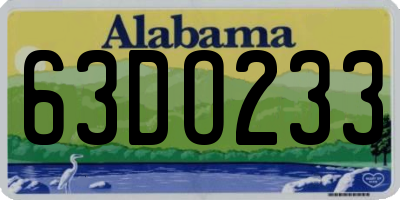 AL license plate 63DO233