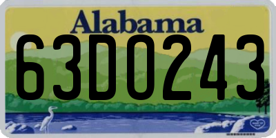 AL license plate 63DO243