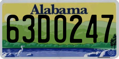 AL license plate 63DO247