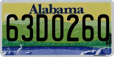AL license plate 63DO260