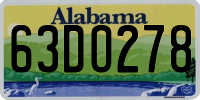 AL license plate 63DO278