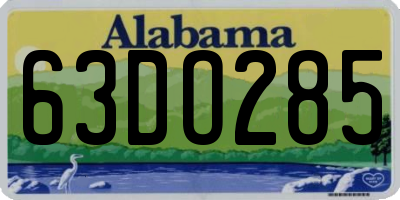 AL license plate 63DO285