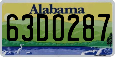 AL license plate 63DO287