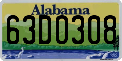 AL license plate 63DO308