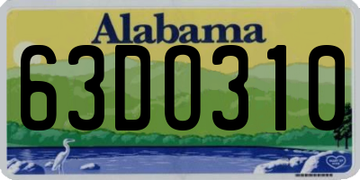 AL license plate 63DO310