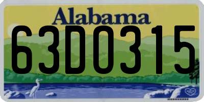 AL license plate 63DO315