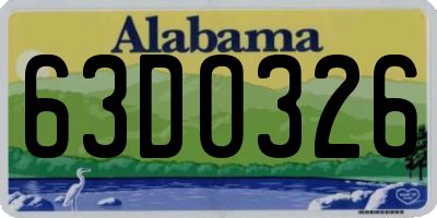 AL license plate 63DO326