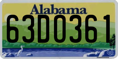 AL license plate 63DO361