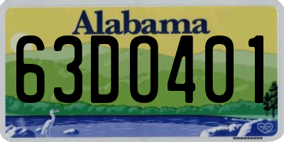 AL license plate 63DO401