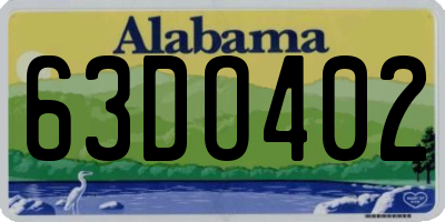 AL license plate 63DO402