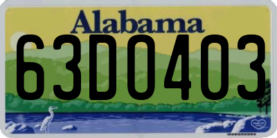 AL license plate 63DO403