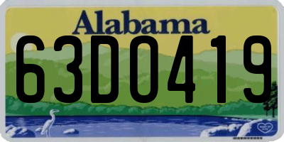 AL license plate 63DO419