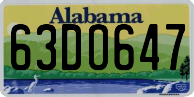AL license plate 63DO647