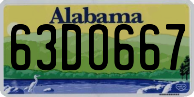 AL license plate 63DO667