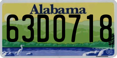 AL license plate 63DO718