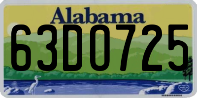 AL license plate 63DO725