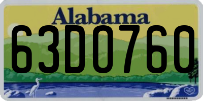 AL license plate 63DO760