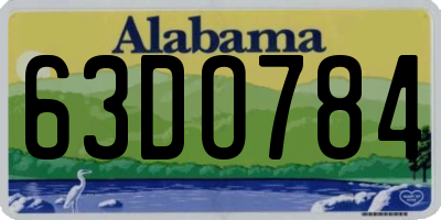 AL license plate 63DO784
