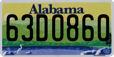 AL license plate 63DO860